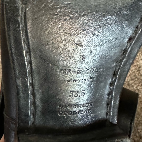 Rag & Bone Black leather MOTO buckle boots 38.5​ - Picture 5 of 14